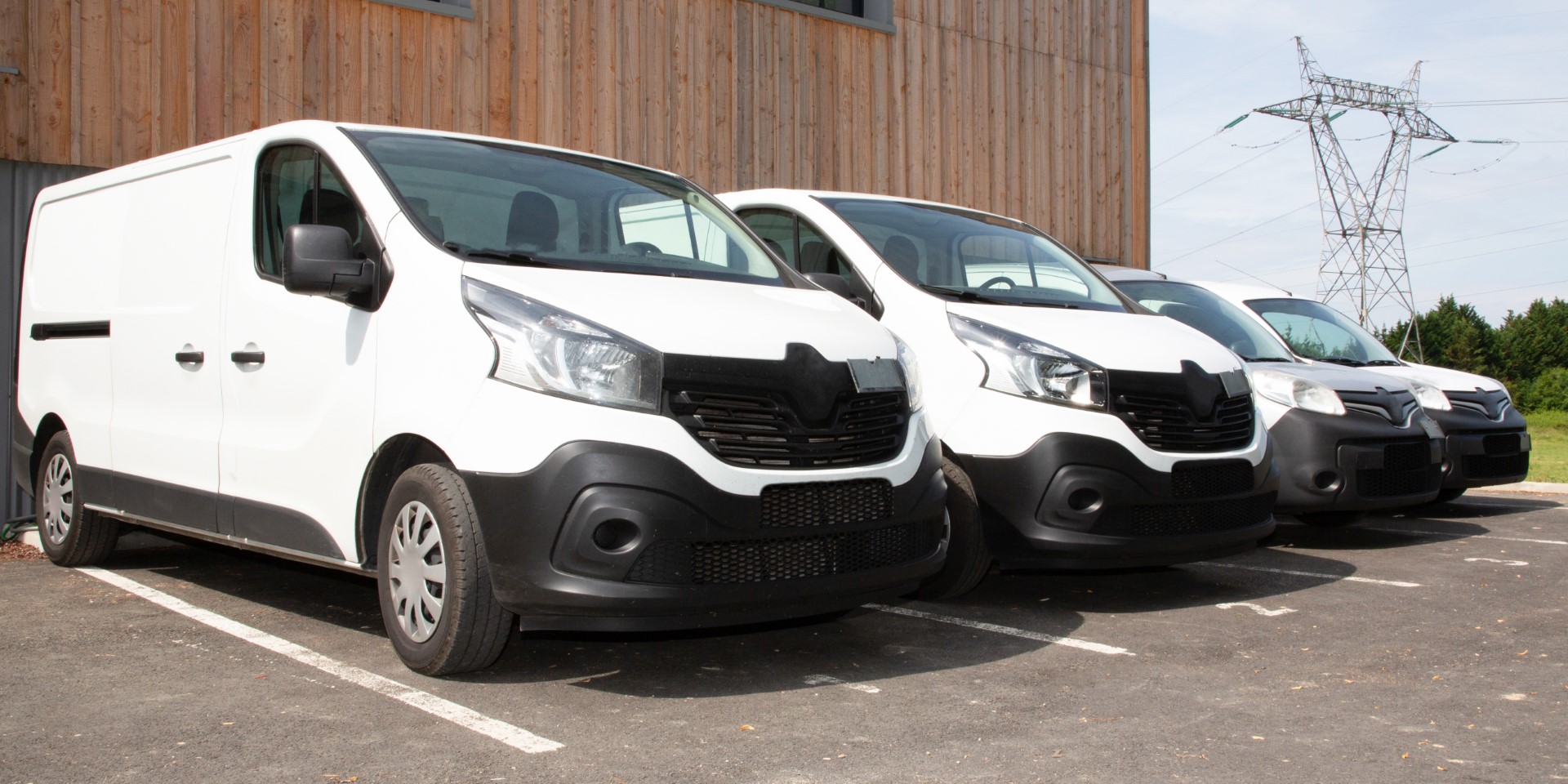 Delivery,van,small,trucks,line,up,park,outside - Barnsley Commercial Sales Ltd