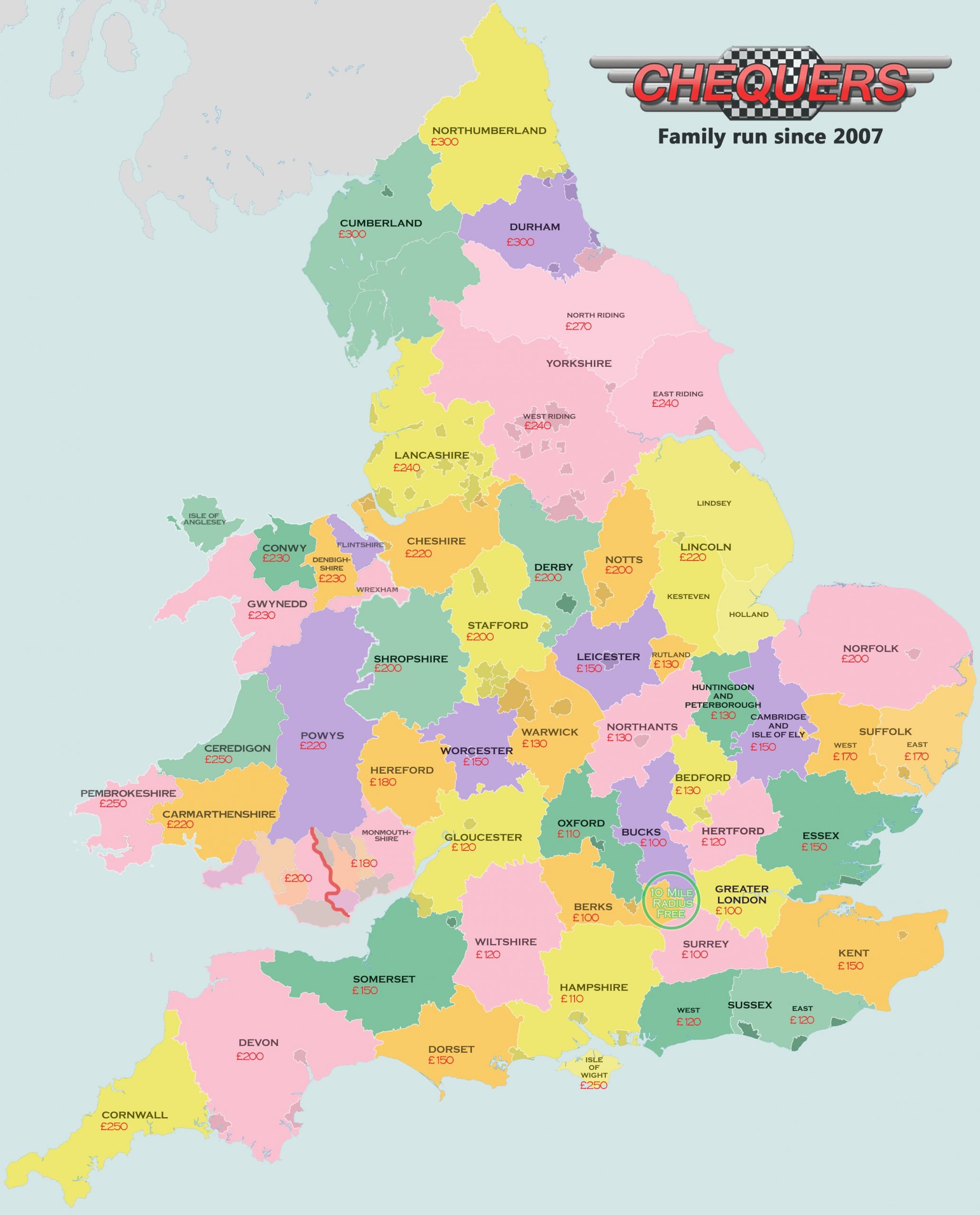 Uk Delivery Map Prices 1 - 