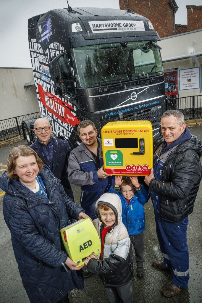 Pupils at Long Mountain receive a life-saving heart defibrillator
