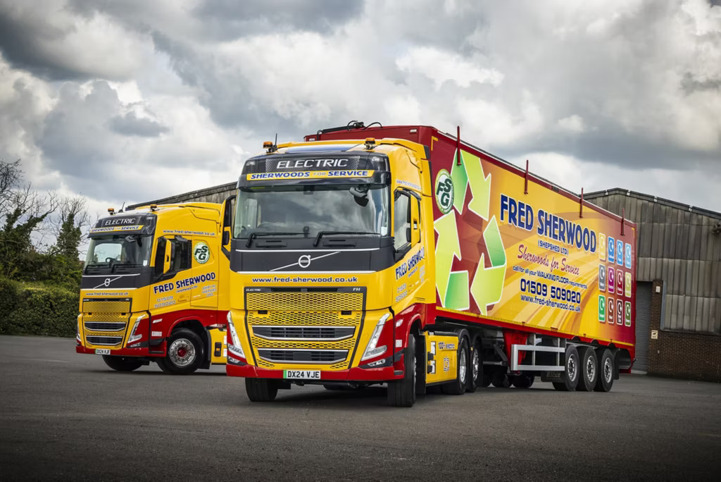 Two new Volvo FH Electrics help drive down Fred Sherwood Transport’s carbon footprint