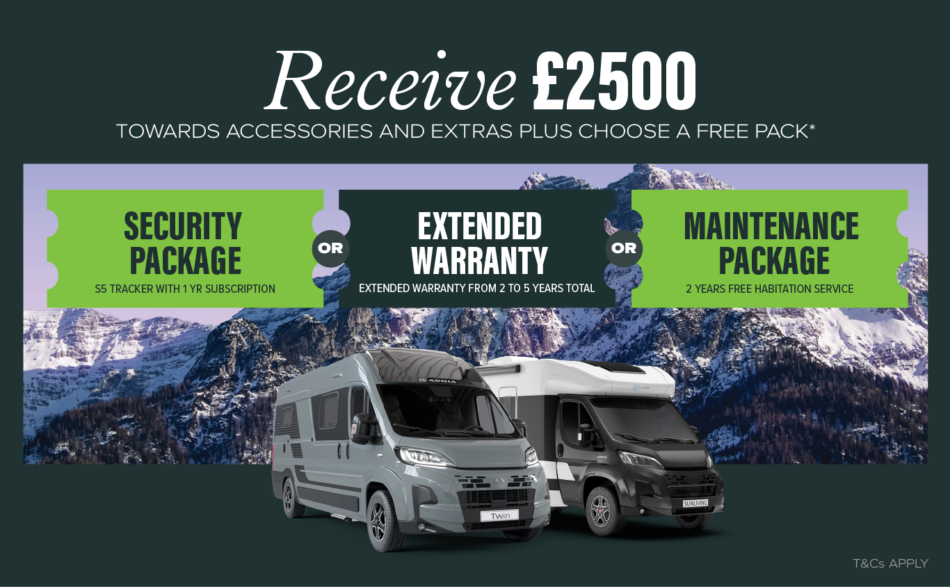 Kickstart your Adventure with £2500 towards Accessories &amp; more