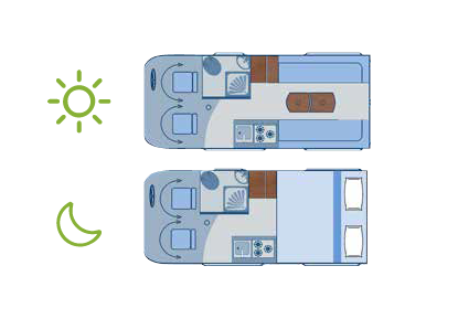 Meteor Double Bed Layout