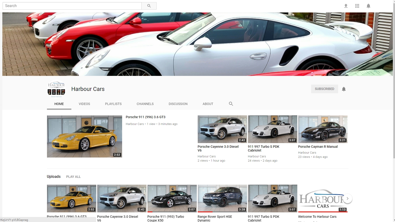 Harbour Cars Joins YouTube
