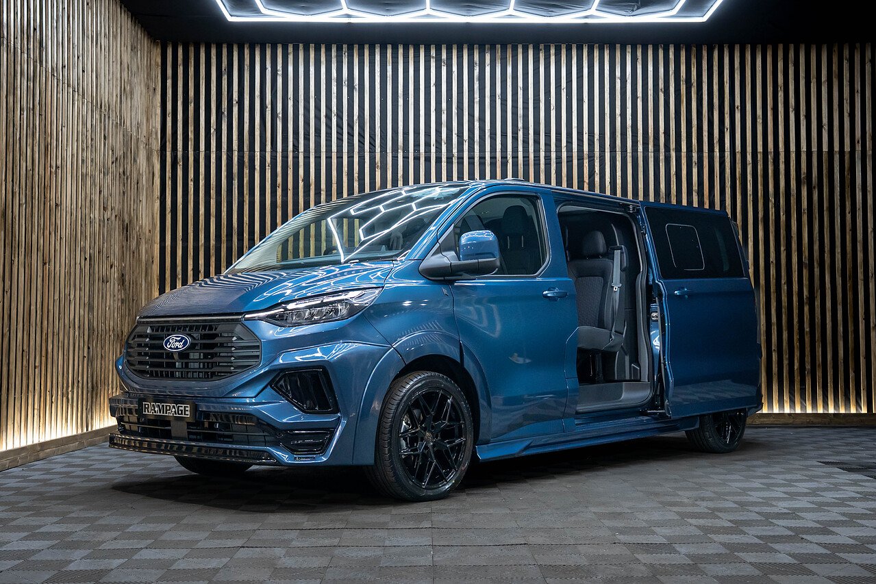 Chrome Blue Ford Transit Custom Crew Cab Manual Rampage Kit - Rampage Vehicles