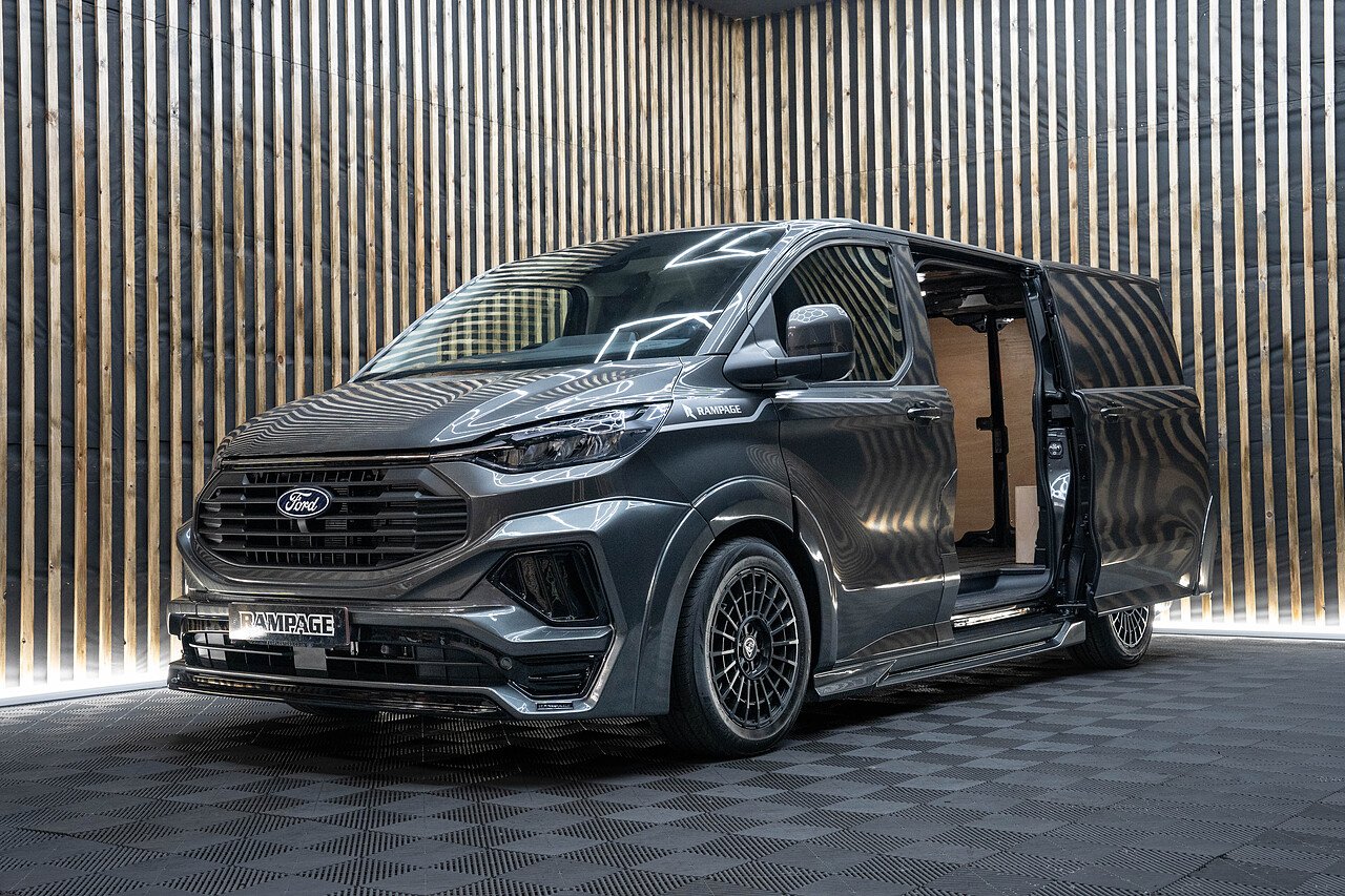 Ford Transit Custom Magnetic Grey Auto L1 H1 Panel Van Doors Open - Rampage Vehicles