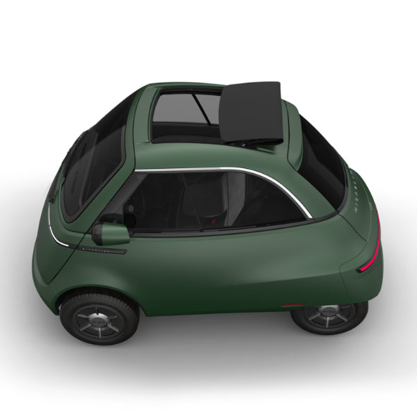 Microlino Competizione London Green Matt Sunroof 2000x - Central GB Ltd