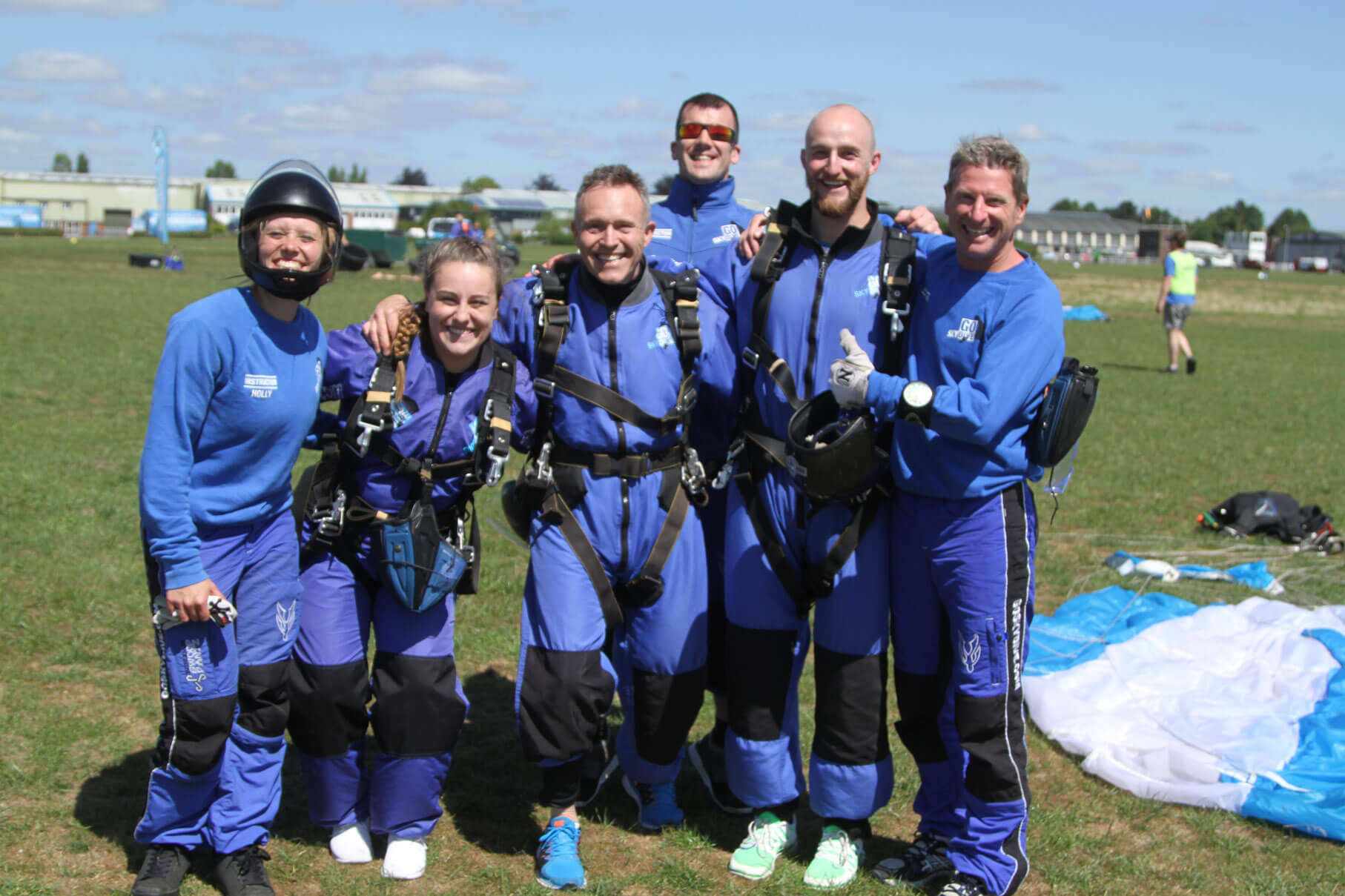 Daring David Spear team take on charity skydive to raise money for two great causes