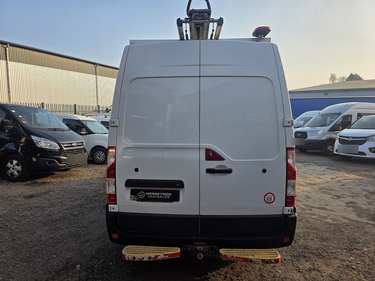 Rear three-quarter view of a Vauxhall Movano on our own forecourt