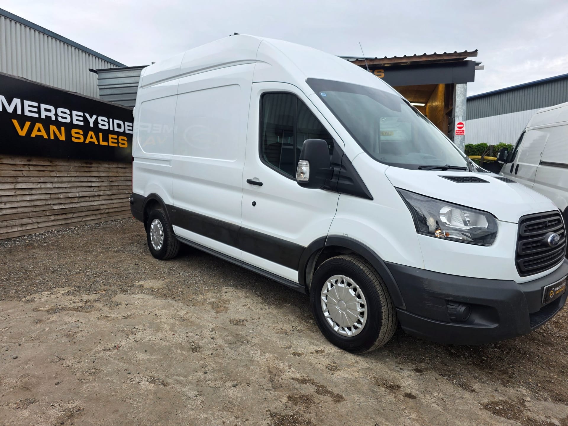 Ford Transit high-roof van on the forecourt beside our workshop