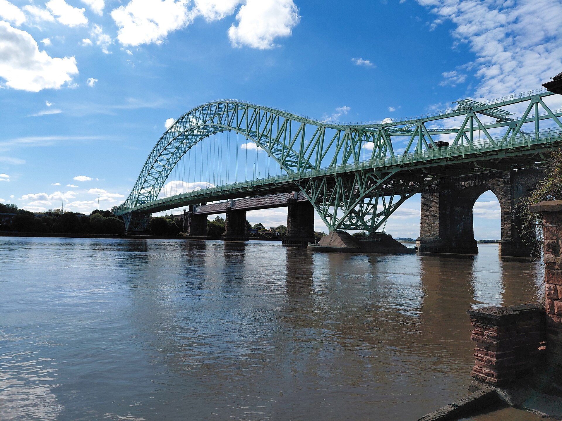The Silver Jubilee Bridge over the Mersey between Widnes and Runcorn