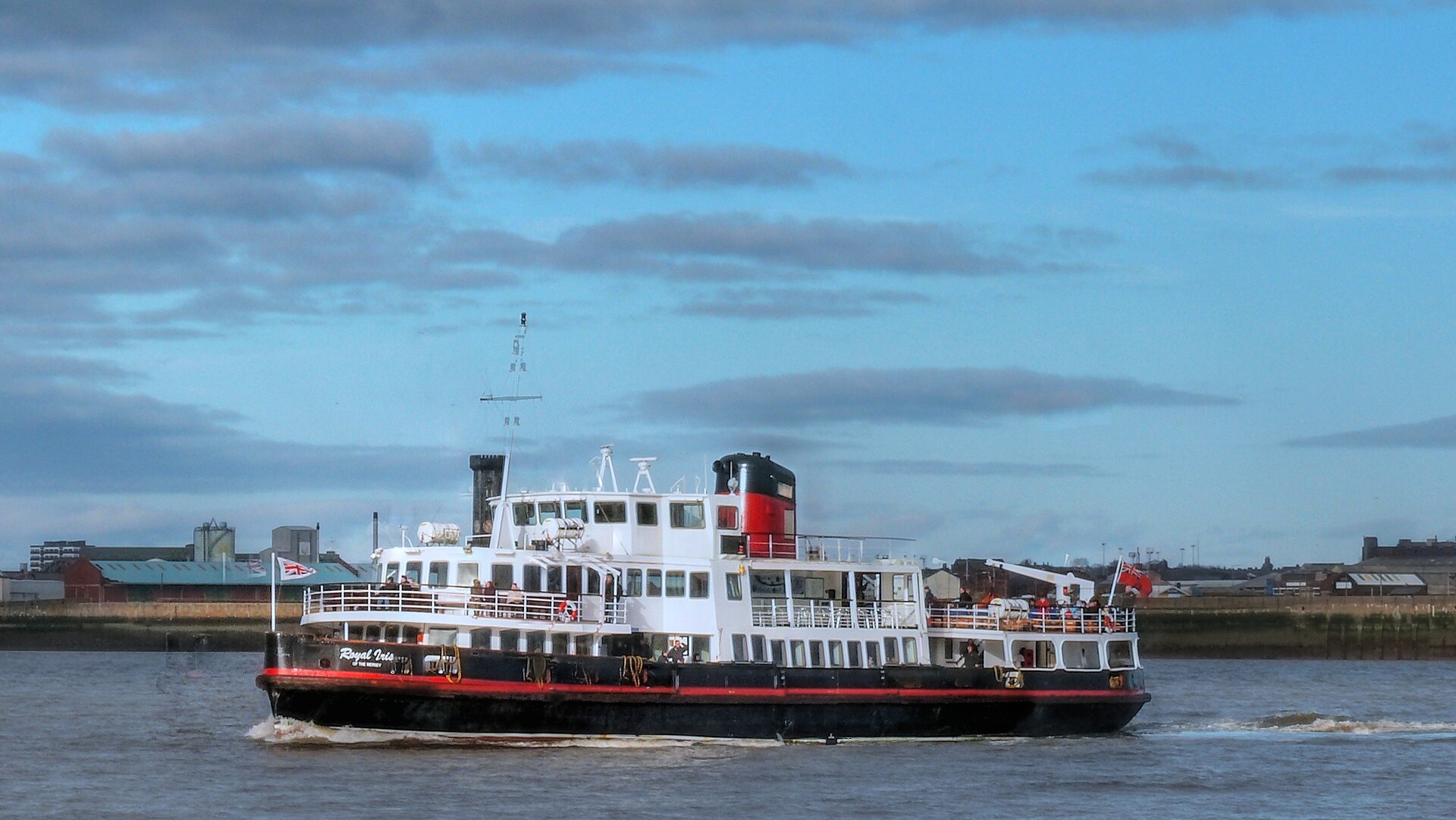 A Mersey ferry crossing the river between Liverpool and the Wirral