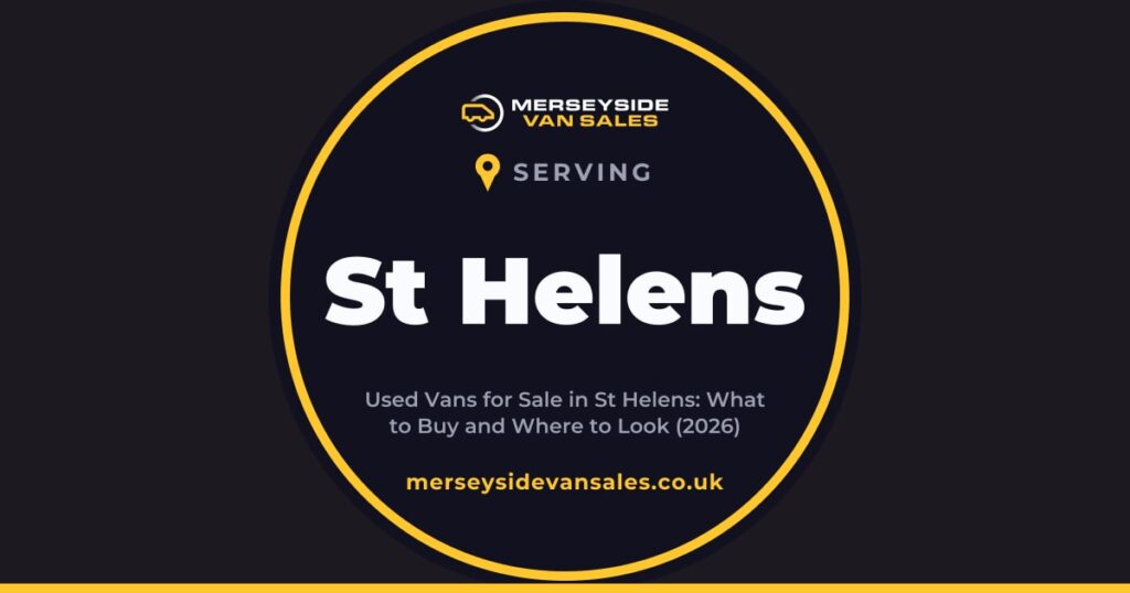 A Merseyside Van Sales title card for St Helens.