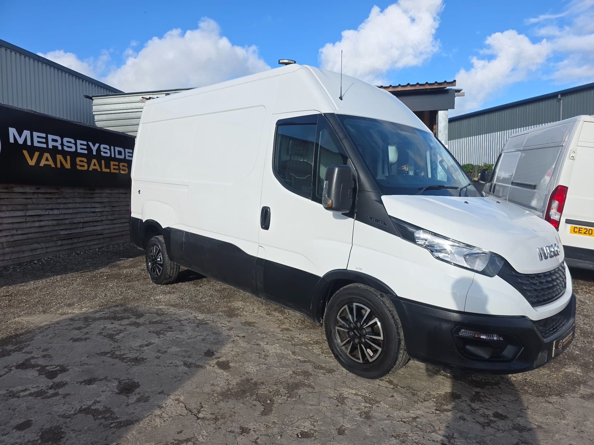Our own Iveco Daily — from the front three-quarter, as photographed for its listing on our forecourt in St Helens.