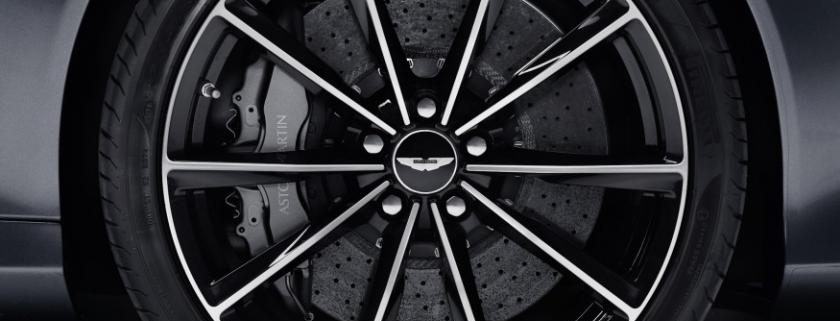 Genuine Aston Martin DB9GT forged alloy wheels black / diamond cut FOR SALE