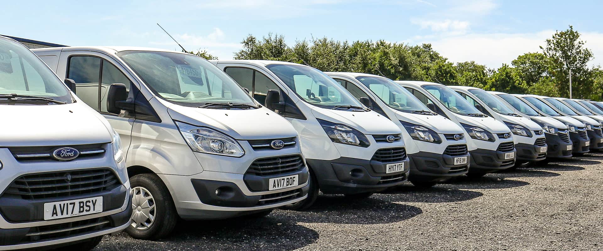 Vans For Sale Lined Up At Poulton Vans Premises 3 - Poulton Vans & Car Sales Ltd