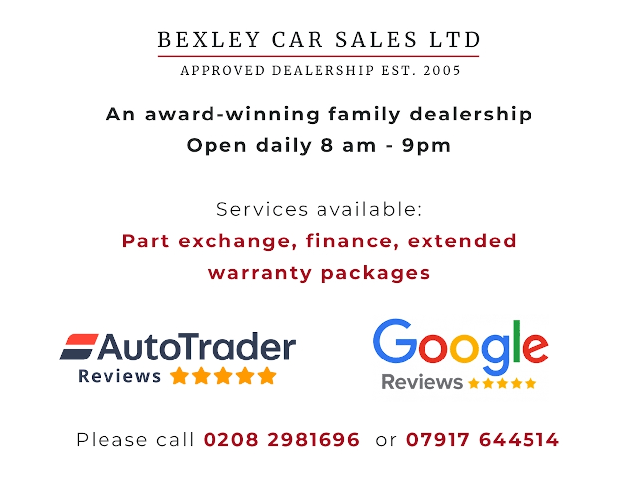 Homepage Image - Bexley Car Sales Limited 
