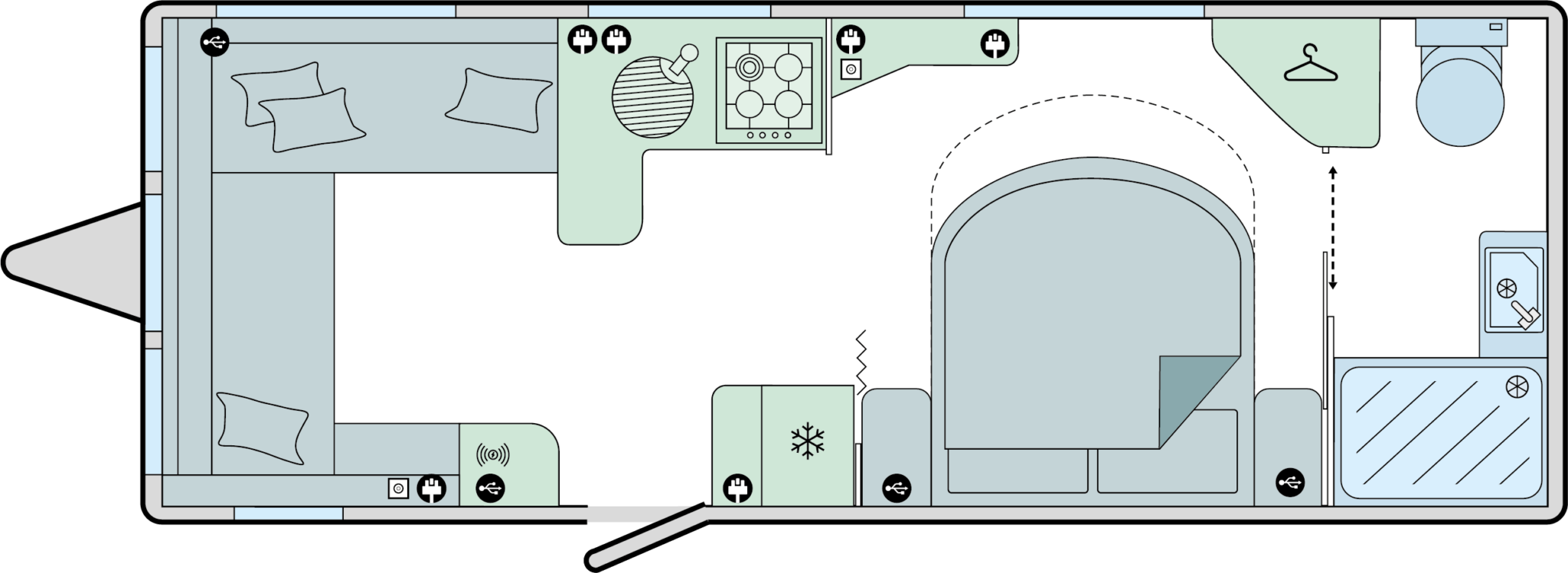 Pegasus Black Bologna layout drawing